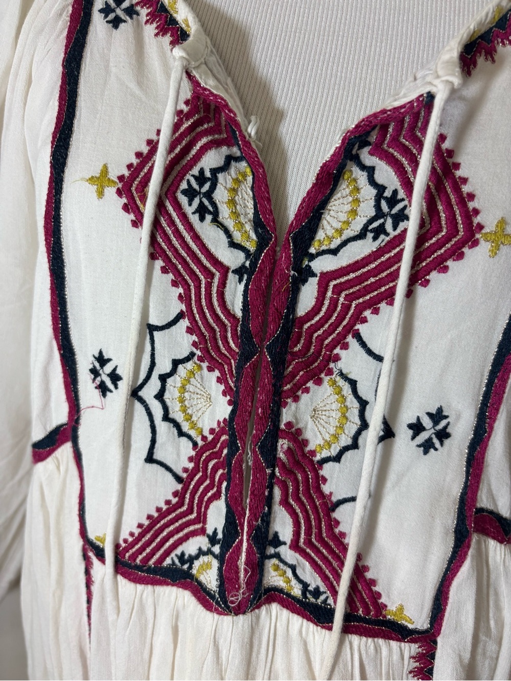 Free People Sweet Escape Boho Embroidered midi dress size M - Picture 8 of 14